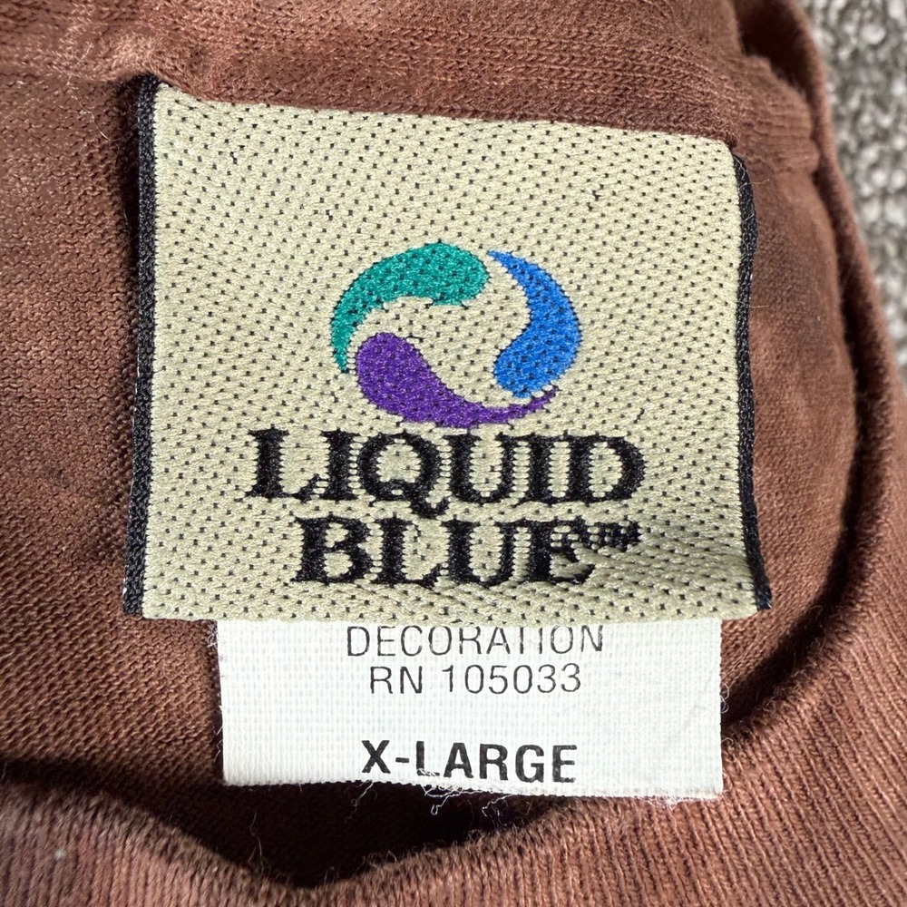 Liquid Blue Led Zeppelin T Shirt Men XL Brown Tie Dye Guitar Vintage Made in USA - Picture 2 of 6